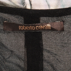 Pre Owned Roberto Cavalli Multicolor Print Jersey Wrap Detail Dress M