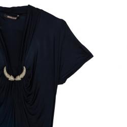 مملوكة مسبقًا Roberto Cavalli Black Print Dress L