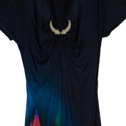 مملوكة مسبقًا Roberto Cavalli Black Print Dress L