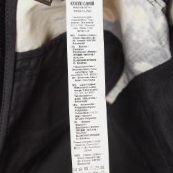 Pre Owned Roberto Cavalli Black/Yellow Printed Corduroy & Wool Blend Pants M