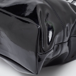 Pre Owned Roberto Cavalli Black Patent Leather RC Logo Tote