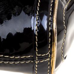 Pre Owned حقيبة كتف روبرتو كافالي حلية جلد لامعة سوداء