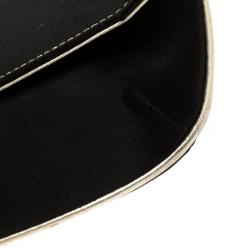 Pre Owned حقيبة كلتش روبرتو كافالي سوار ثعبان ساتان سوداء