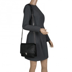 Pre Owned Roberto Cavalli Black Medium Python Hera Shoulder Bag