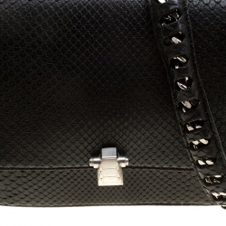 Pre Owned Roberto Cavalli Black Medium Python Hera Shoulder Bag