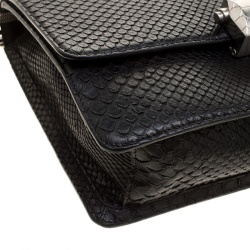 Pre Owned Roberto Cavalli Black Medium Python Hera Shoulder Bag