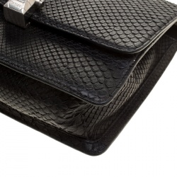 Pre Owned Roberto Cavalli Black Medium Python Hera Shoulder Bag