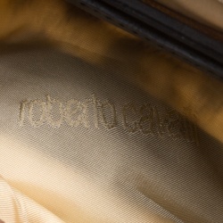 مملوكة مسبقًا حقيبة صغيرة روبرتو كافالي جلد لامعة طباعة فهد