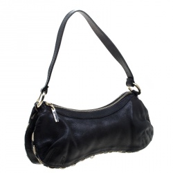 مملوكة مسبقًا Roberto Cavalli Black Leather Shoulder Bag