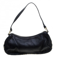 مملوكة مسبقًا Roberto Cavalli Black Leather Shoulder Bag