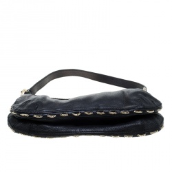 مملوكة مسبقًا Roberto Cavalli Black Leather Shoulder Bag