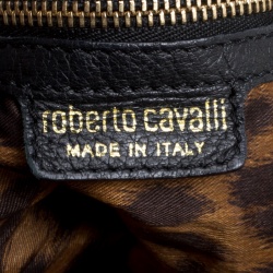 Pre Owned Roberto Cavalli Dark Blue Denim Crystal Embellished Drawstring Hobo