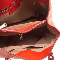 Pre Owned Roberto Cavalli Red Leather Small Regina Satchel