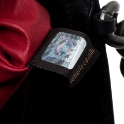 Pre Owned حقيبة روبرتو كافالي مرصعة جلد سوداء