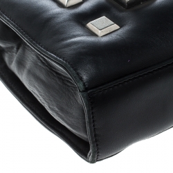 Pre Owned حقيبة روبرتو كافالي مرصعة جلد سوداء