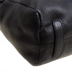 Roberto Cavalli Black Deerskin Leather Top Handle Bag