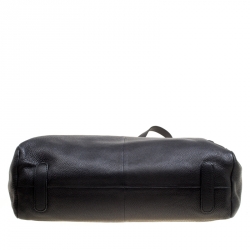 Roberto Cavalli Black Deerskin Leather Top Handle Bag