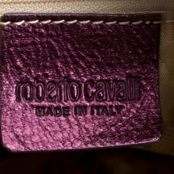 Pre Owned Roberto Cavalli Purple Leather Hobo