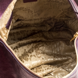 Pre Owned Roberto Cavalli Purple Leather Hobo