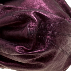 Pre Owned Roberto Cavalli Purple Leather Hobo