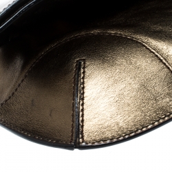 Pre Owned Roberto Cavalli Gold Leather Fold Over Clutch