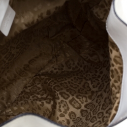 Pre Owned Roberto Cavalli White Leather Hobo