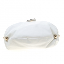 Pre Owned Roberto Cavalli White Leather Hobo