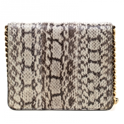 Pre Owned Roberto Cavalli Beige/Blue Leather and Python Hera Crossbody Bag