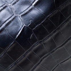 Roberto Cavalli Black Croc Embossed Leather Tote