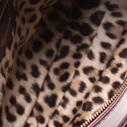 Pre Owned Roberto Cavalli Burgundy Leather Top Handle Bag