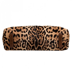Roberto Cavalli Brown Leopard Print Calfhair and Leather Grande Diva Satchel