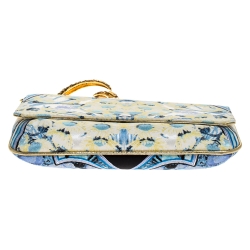 Pre Owned Roberto Cavalli Multicolor Floral Print Satin Serpent Bracelet Wristlet Clutch     