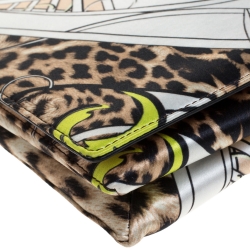 Pre Owned Roberto Cavalli Multicolor Printed Satin Flap Shoulder Bag