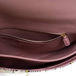 Pre Owned Roberto Cavalli Multicolor Printed Satin Flap Shoulder Bag