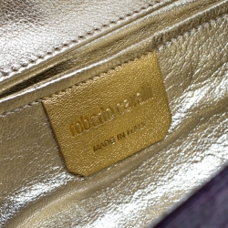Pre Owned Roberto Cavalli Purple Python Serpent Chain Clutch