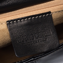 Pre Owned Roberto Cavalli Black/Gold Patent Leather Charm Shoulder Bag