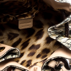 Roberto Cavalli Multicolor Printed Canvas and Leather Drawstring Bag