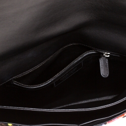 Pre Owned حقيبة كتف روبرتو كافالي سلسلة قلاب طباعة زهور متعددة الألوان