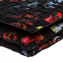 Pre Owned حقيبة كتف روبرتو كافالي سلسلة قلاب طباعة زهور متعددة الألوان