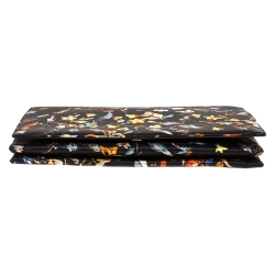 Pre Owned حقيبة كتف روبرتو كافالي سلسلة قلاب طباعة زهور متعددة الألوان