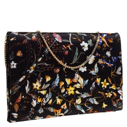 Pre Owned حقيبة كتف روبرتو كافالي سلسلة  قلاب طباعة زهور متعددة الألوان