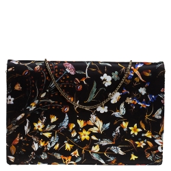 Roberto Cavalli Multicolor Floral Print Flap Chain Shoulder Bag