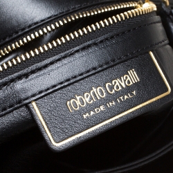 Pre Owned حقيبة كتف روبرتو كافالي سلسلة قلاب طباعة زهور متعددة الألوان