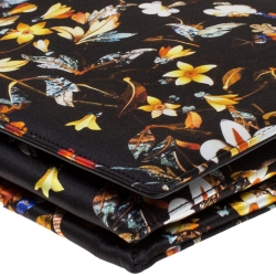 Pre Owned حقيبة كتف روبرتو كافالي سلسلة قلاب طباعة زهور متعددة الألوان