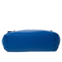 Pre Owned Roberto Cavalli Blue Leather Chain Shoulder Bag