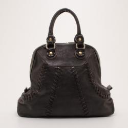 مملوكة مسبقًا Roberto Cavalli Black Whipstitched Leather Bag  