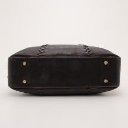 مملوكة مسبقًا Roberto Cavalli Black Whipstitched Leather Bag  