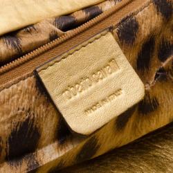 مملوكة مسبقًا Roberto Cavalli Black Whipstitched Leather Bag  