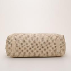 Roberto Cavalli Cream Grande Diva Perforated Leather Doctor Bag 