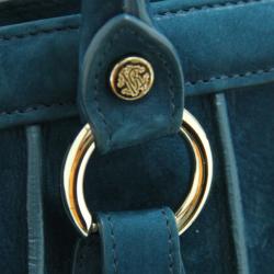 مملوكة مسبقًا Roberto Cavalli Teal Nubuck Tote